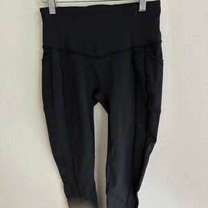 Lululemon All The Right Places Black High-Waisted Cropped Leggings 8